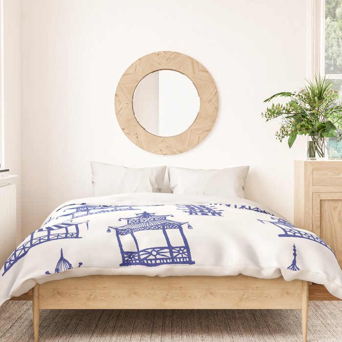 Chinoiserie Temple Pagodas Duvet Cover Gallery Image 3
