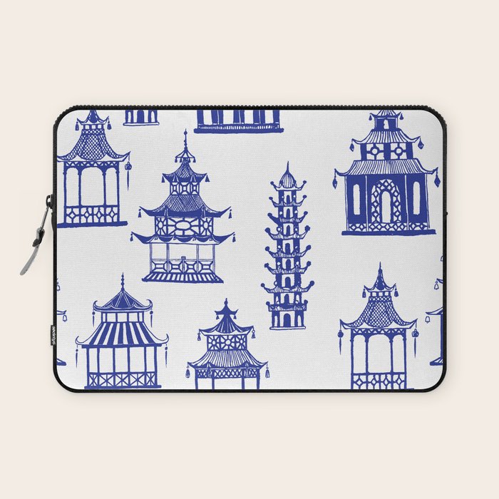Chinoiserie Temple Pagodas Laptop Sleeve Gallery Image 1
