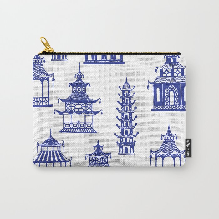 Chinoiserie Temple Pagodas Carry All Pouch Gallery Image 1
