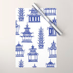 Chinoiserie Temple Pagodas Wrapping Paper Gallery Image 1
