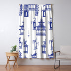 Chinoiserie Temple Pagodas Window Curtain Gallery Image 5