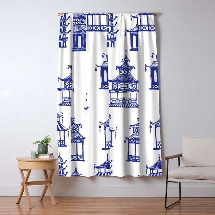 Chinoiserie Temple Pagodas Window Curtain Gallery Image 5