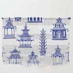 Chinoiserie Temple Pagodas Wall Hanging Gallery Image 1
