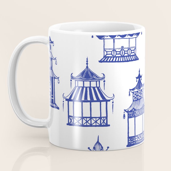 Chinoiserie Temple Pagodas Coffee Mug Gallery Image 3