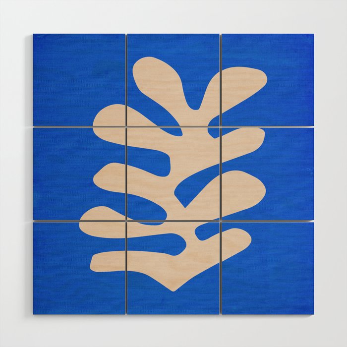 Chathams Blue: Wild Leaf | Matisse Foliage Paper Cutouts 02 Wood Wall Art Gallery Image 1