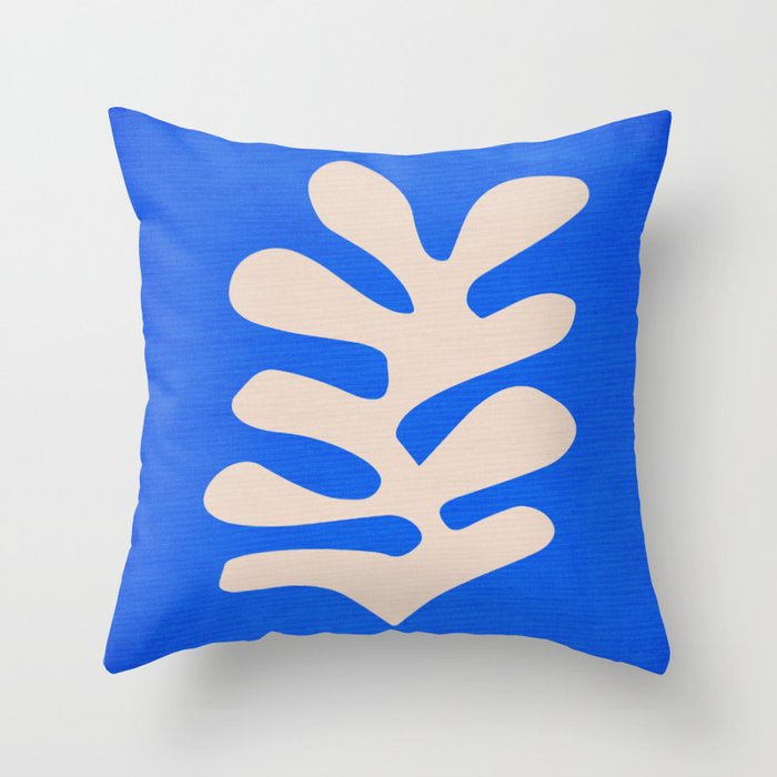 Chathams Blue: Wild Leaf | Matisse Foliage Paper Cutouts 02 Throw Pillow Gallery Image 6