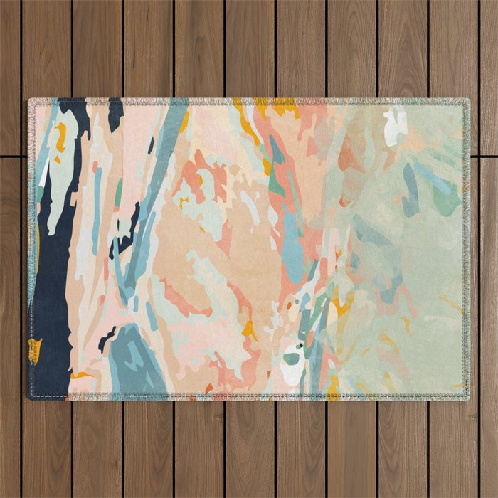 abstraction landscape in pastels Outdoor Rug Gallery Image 1