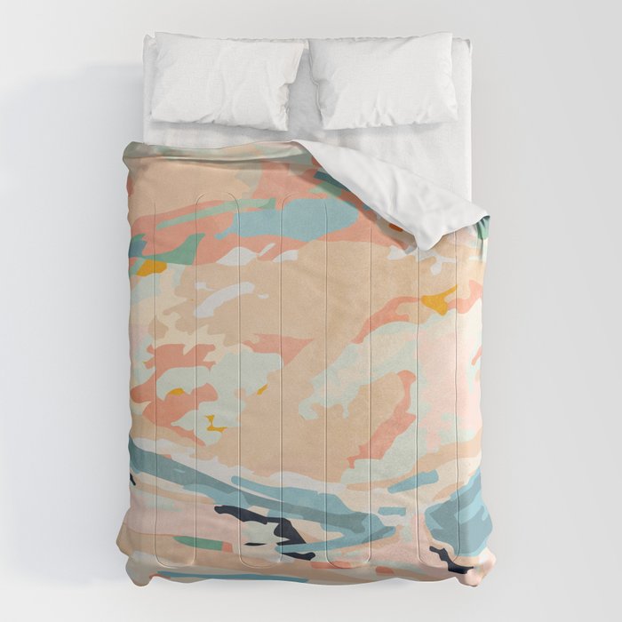 abstraction landscape in pastels Comforter Gallery Image 1