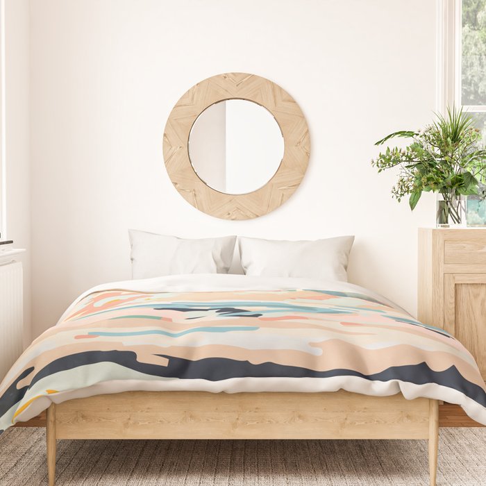 abstraction landscape in pastels Duvet Cover Gallery Image 3