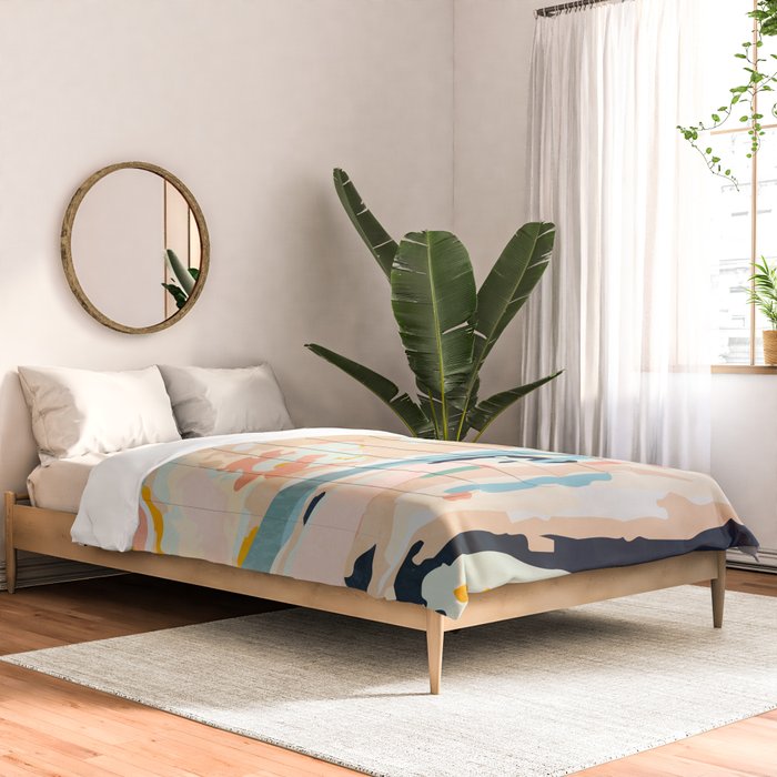 abstraction landscape in pastels Comforter Gallery Image 2