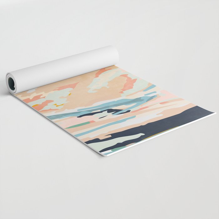 abstraction landscape in pastels Yoga Mat Gallery Image 2