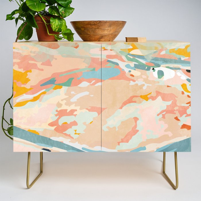 abstraction landscape in pastels Credenza Gallery Image 1