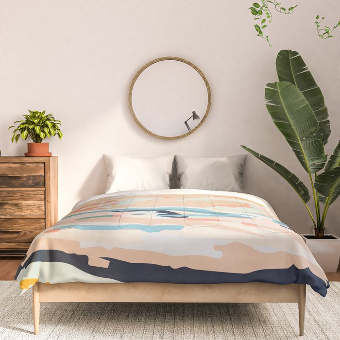 abstraction landscape in pastels Comforter Gallery Image 3