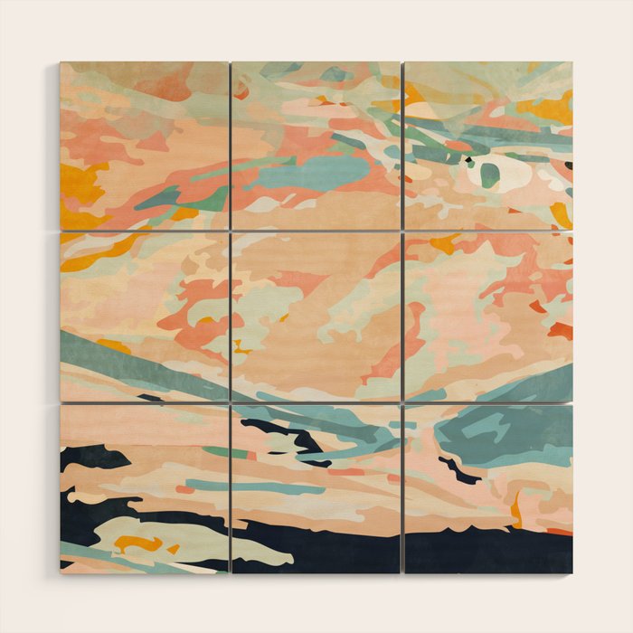 abstraction landscape in pastels Wood Wall Art Gallery Image 1