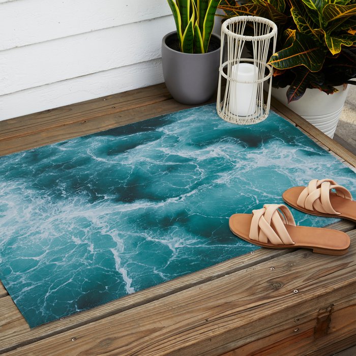 Electric Ocean Outdoor Rug Gallery Image 2
