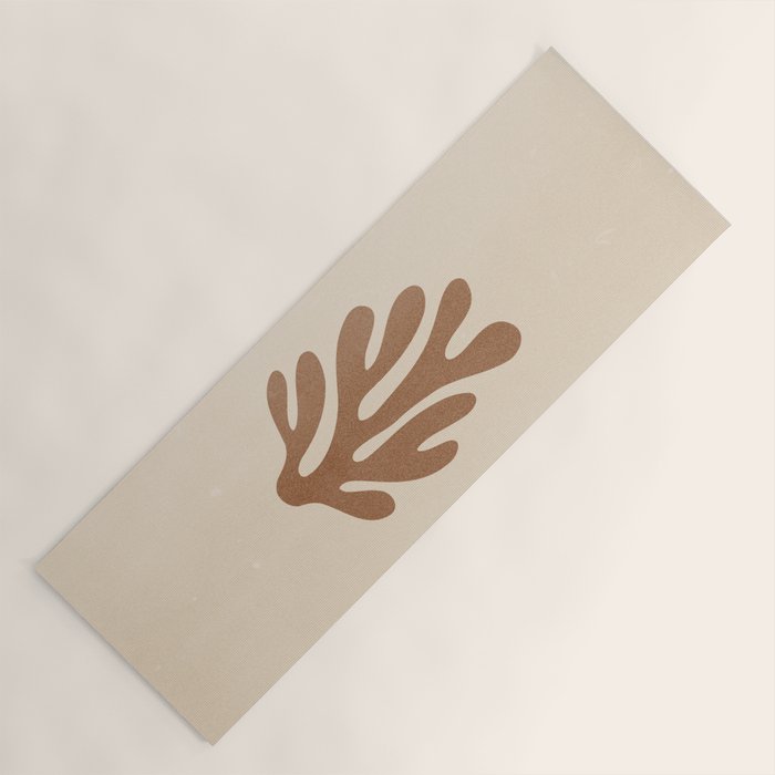Coral Leaf: Matisse Taupe Brown Edition Yoga Mat Gallery Image 1
