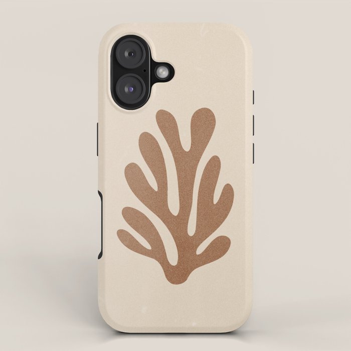 Coral Leaf: Matisse Taupe Brown Edition iPhone Case Gallery Image 1