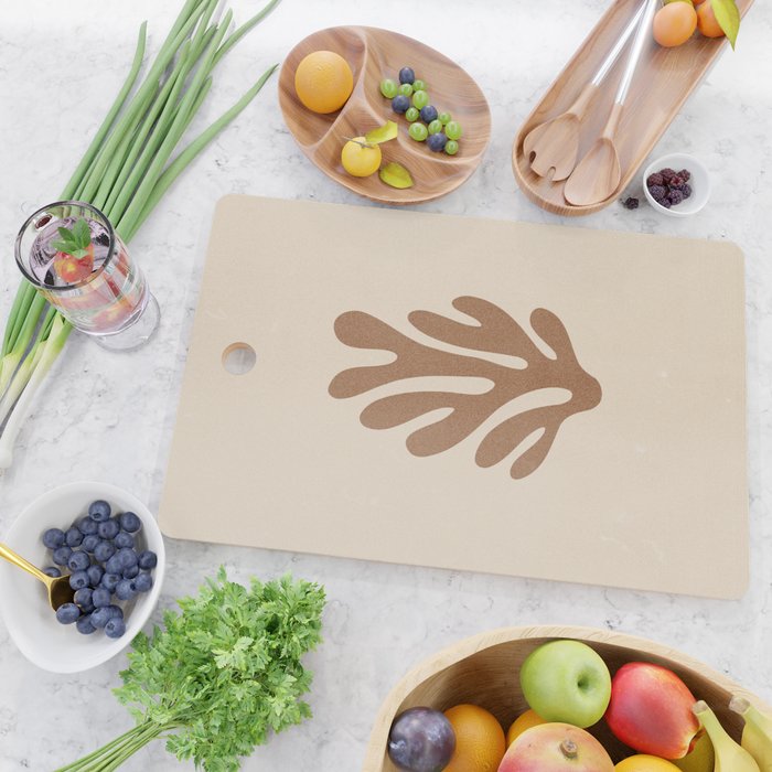 Coral Leaf: Matisse Taupe Brown Edition Cutting Board Gallery Image 2