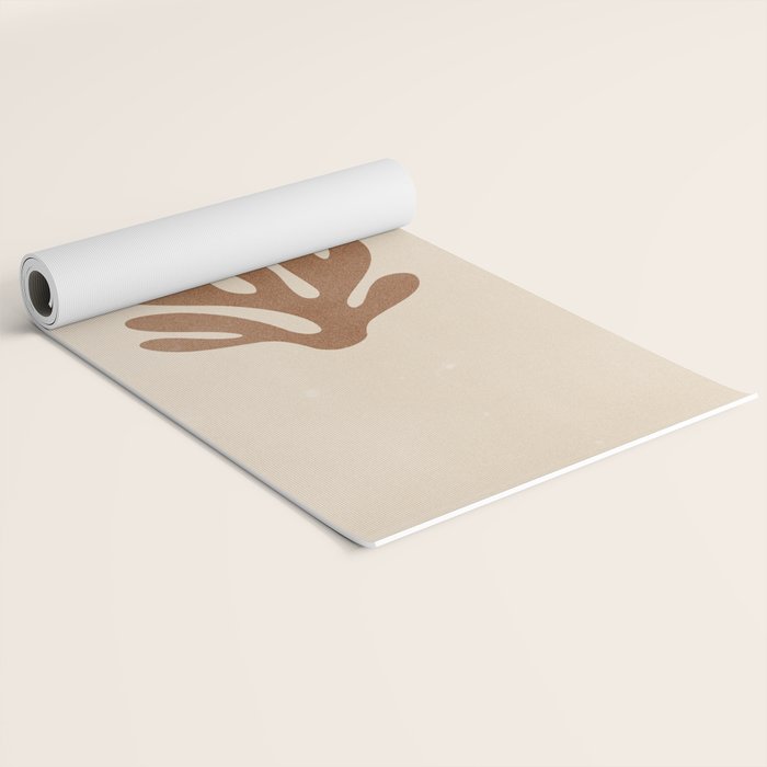Coral Leaf: Matisse Taupe Brown Edition Yoga Mat Gallery Image 2