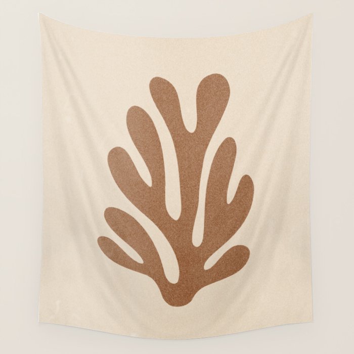 Coral Leaf: Matisse Taupe Brown Edition Wall Tapestry Gallery Image 1