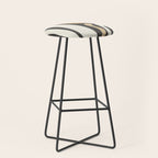 Mid Century Modern Kwaito Charcoal Gray and Muted Mustard Gold Abstract Stool Gallery Image 1