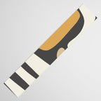 Mid Century Modern Kwaito Charcoal Gray and Muted Mustard Gold Abstract Table Runner Gallery Image 3