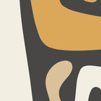 Mid Century Modern Kwaito Charcoal Gray and Muted Mustard Gold Abstract Coffee Mug Gallery Image 2