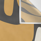 Mid Century Modern Kwaito Charcoal Gray and Muted Mustard Gold Abstract Wall Tapestry Gallery Image 3