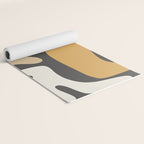 Mid Century Modern Kwaito Charcoal Gray and Muted Mustard Gold Abstract Yoga Mat Gallery Image 2