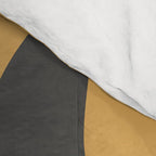 Mid Century Modern Kwaito Charcoal Gray and Muted Mustard Gold Abstract Comforter Gallery Image 4