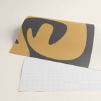 Mid Century Modern Kwaito Charcoal Gray and Muted Mustard Gold Abstract Wrapping Paper Gallery Image 2