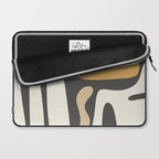 Mid Century Modern Kwaito Charcoal Gray and Muted Mustard Gold Abstract Laptop Sleeve Gallery Image 2