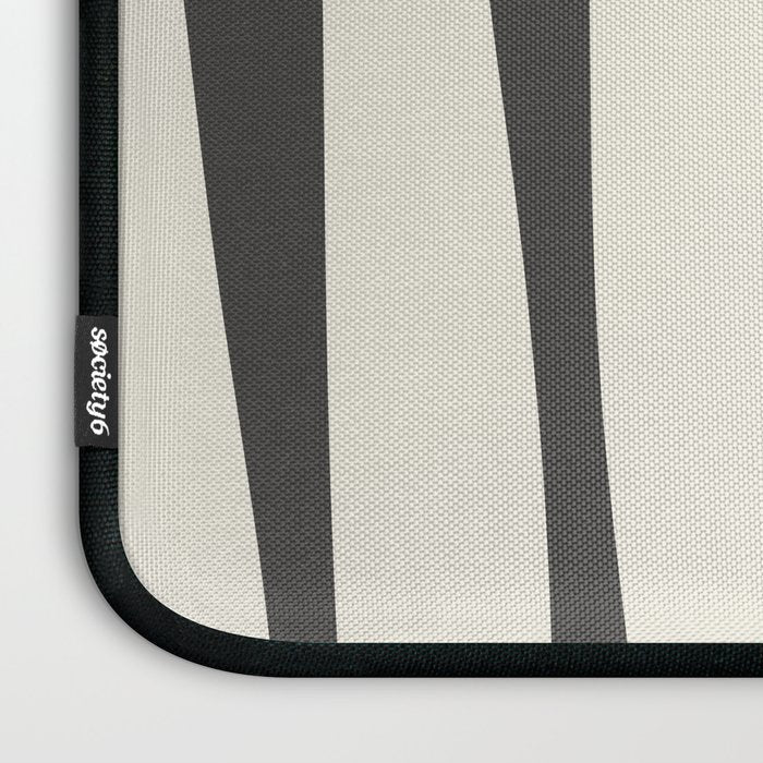 Mid Century Modern Kwaito Charcoal Gray and Muted Mustard Gold Abstract Laptop Sleeve Gallery Image 3