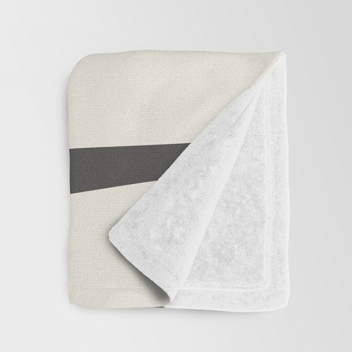 Mid Century Modern Kwaito Charcoal Gray and Muted Mustard Gold Abstract Throw Blanket Gallery Image 3