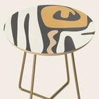 Mid Century Modern Kwaito Charcoal Gray and Muted Mustard Gold Abstract Side Table Gallery Image 2