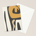 Mid Century Modern Kwaito Charcoal Gray and Muted Mustard Gold Abstract Stationery Card Gallery Image 2