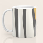 Mid Century Modern Kwaito Charcoal Gray and Muted Mustard Gold Abstract Coffee Mug Gallery Image 3