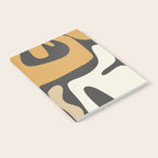 Mid Century Modern Kwaito Charcoal Gray and Muted Mustard Gold Abstract Notebook Gallery Image 2