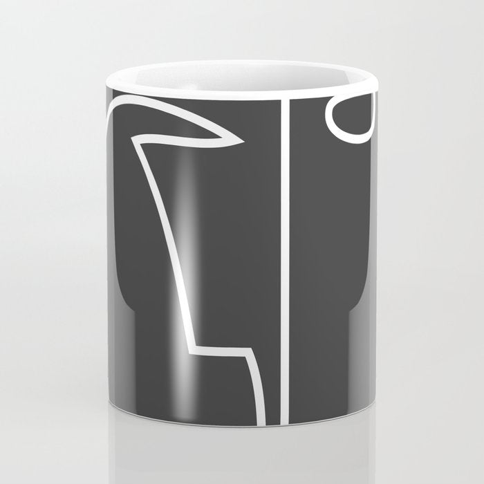 abstract line art face Coffee Mug Gallery Image 4