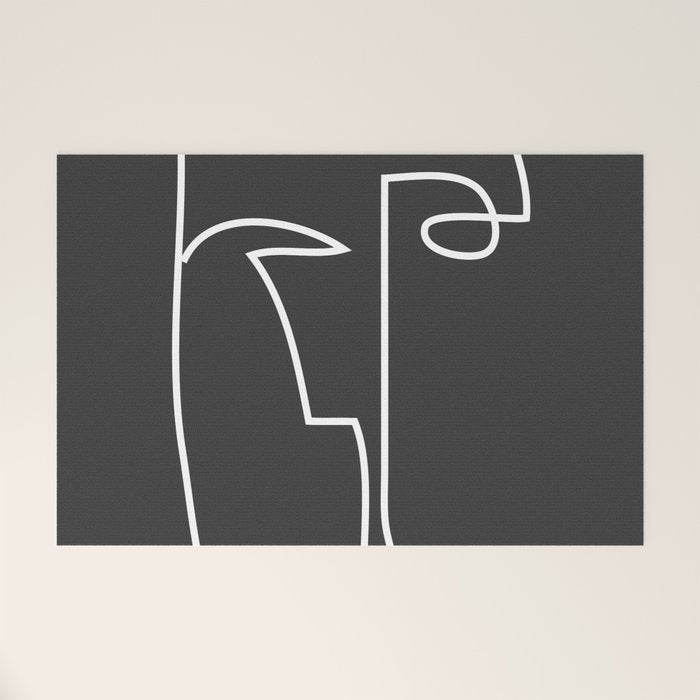abstract line art face Welcome Mat Gallery Image 1
