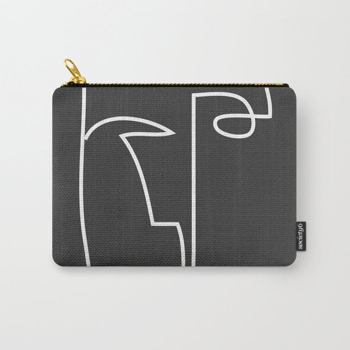 abstract line art face Carry All Pouch Gallery Image 1