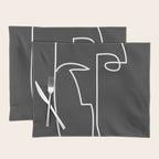 abstract line art face Placemat Gallery Image 1