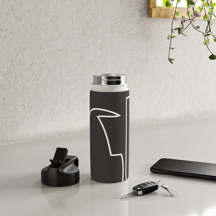 abstract line art face Water Bottle Gallery Image 4