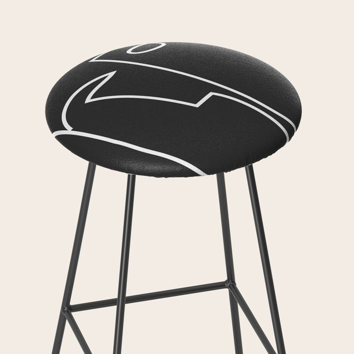 abstract line art face Stool Gallery Image 2