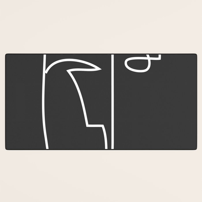 abstract line art face Desk Mat Gallery Image 3