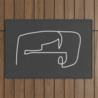 abstract line art face Outdoor Rug Gallery Image 1