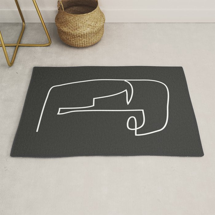 abstract line art face Rug Gallery Image 1