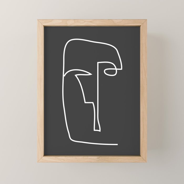 abstract line art face Mini Art Print Gallery Image 1