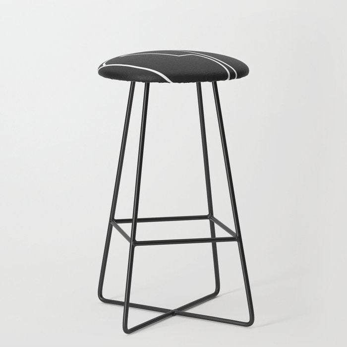 abstract line art face Stool Gallery Image 1