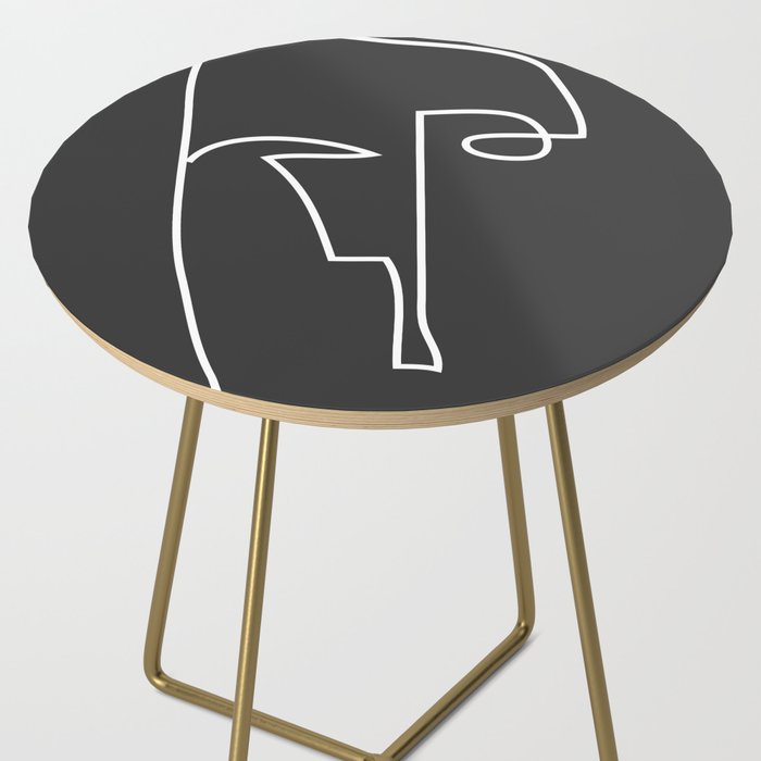 abstract line art face Side Table Gallery Image 2